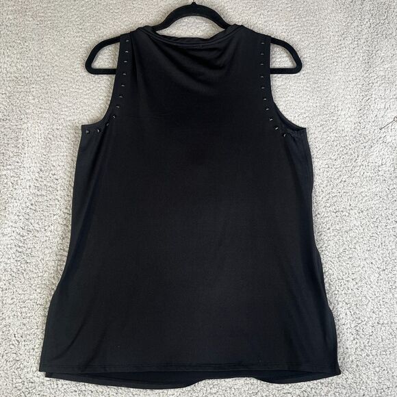 Catherine Tank Top Womens Medium Black Square Studs Pullover Wide Strap Stretch - Picture 5 of 11